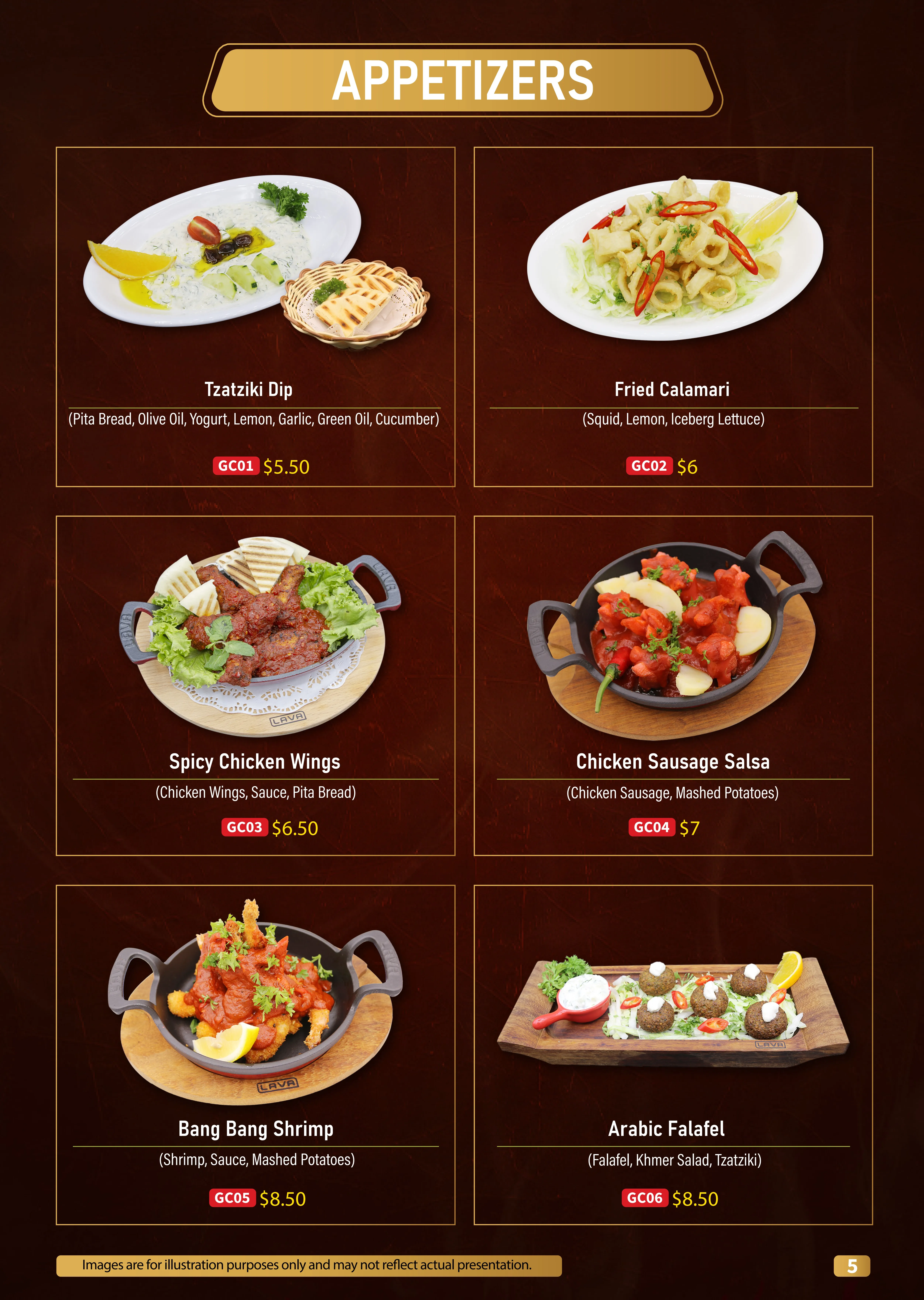Snack & Appetizers Menu 3